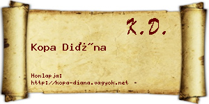 Kopa Diána névjegykártya